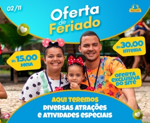 Venha aproveitar o Feriado 02/11 no Ecopoint! Traga toda a família e desfrute um dia de muita DIVERSÃO e AVENTURAS no parque! Ingressos a partir de R$15,00.