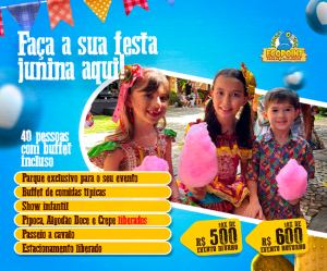 Realize seu Evento Junino aqui no Ecopoint! A partir de 40 convidados com Buffet de Comidas Típicas+ Parque Exclusivo para seu Evento+ Estacionamento Liberado + Show Infantil+ Cortesia Passeio a Cavalo e muito mais, a partir de R$5.000,00